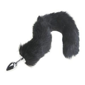 13” Stainless Steel Black Cat Tail Plug