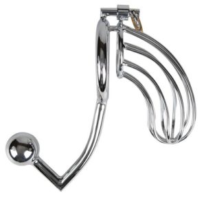 Sinner Gear Metal Cock Cage with Anal Hook